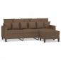 Preview: 3-Sitzer-Sofa mit Hocker Braun 180 cm Stoff