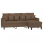 Preview: 3-Sitzer-Sofa mit Hocker Braun 180 cm Stoff