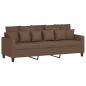 Preview: 3-Sitzer-Sofa mit Hocker Braun 180 cm Stoff