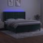 Preview: Boxspringbett mit Matratze & LED Dunkelgrün 180x200 cm Samt