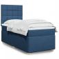 Preview: ARDEBO.de - Boxspringbett mit Matratze Blau 100x200 cm Stoff