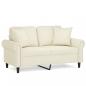 Preview: 2-Sitzer-Sofa mit Zierkissen Creme 120 cm Samt