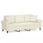 Preview: 3-Sitzer-Sofa mit Zierkissen Creme 180 cm Samt