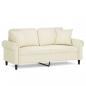 Preview: 2-Sitzer-Sofa mit Zierkissen Creme 140 cm Samt