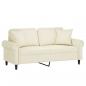 Preview: 2-Sitzer-Sofa mit Zierkissen Creme 140 cm Samt