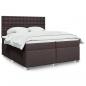 Preview: ARDEBO.de - Boxspringbett mit Matratze Dunkelbraun 200x200 cm Stoff