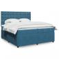 Preview: ARDEBO.de - Boxspringbett mit Matratze Blau 200x200 cm Samt