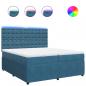 Preview: Boxspringbett mit Matratze Blau 200x200 cm Samt