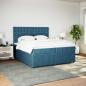 Preview: Boxspringbett mit Matratze Blau 200x200 cm Samt