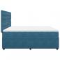 Preview: Boxspringbett mit Matratze Blau 200x200 cm Samt