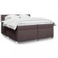 Preview: ARDEBO.de - Boxspringbett mit Matratze Dunkelbraun 200x200 cm Stoff