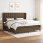 Preview: ARDEBO.de - Boxspringbett mit Matratze Dunkelbraun 200x200 cm Stoff