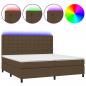 Preview: Boxspringbett mit Matratze & LED Dunkelbraun 200x200 cm Stoff