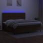 Preview: Boxspringbett mit Matratze & LED Dunkelbraun 200x200 cm Stoff