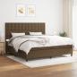 Preview: ARDEBO.de - Boxspringbett mit Matratze Dunkelbraun 200x200 cm Stoff