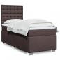 Preview: ARDEBO.de - Boxspringbett mit Matratze Dunkelbraun 100x200 cm Stoff