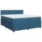 Preview: Boxspringbett mit Matratze Blau 200x200 cm Samt