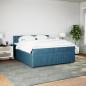 Preview: Boxspringbett mit Matratze Blau 200x200 cm Samt