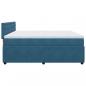 Preview: Boxspringbett mit Matratze Blau 200x200 cm Samt