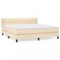 Preview: Boxspringbett mit Matratze Creme 160x200 cm Stoff