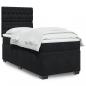 Preview: ARDEBO.de - Boxspringbett mit Matratze Schwarz 80x200 cm Samt