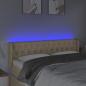 Preview: LED Kopfteil Creme 163x16x78/88 cm Stoff