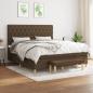 Preview: ARDEBO.de - Boxspringbett mit Matratze Dunkelbraun 160x200 cm Stoff