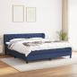 Preview: ARDEBO.de - Boxspringbett mit Matratze Blau 160x200 cm Stoff