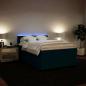 Preview: Boxspringbett mit Matratze Blau 160x200 cm Samt