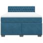 Preview: Boxspringbett mit Matratze Blau 160x200 cm Samt