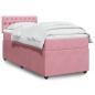 Preview: ARDEBO.de - Boxspringbett mit Matratze Rosa 100x200 cm Samt