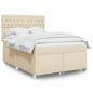 Preview: ARDEBO.de - Boxspringbett mit Matratze Creme 160x200 cm Stoff