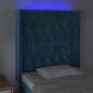 Preview: LED Kopfteil Dunkelblau 83x16x118/128 cm Samt