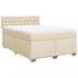 Preview: Boxspringbett mit Matratze Creme 160x200 cm Stoff