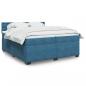 Preview: ARDEBO.de - Boxspringbett mit Matratze Blau 200x200 cm Samt