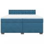 Preview: Boxspringbett mit Matratze Blau 200x200 cm Samt