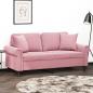 Preview: ARDEBO.de - 2-Sitzer-Sofa mit Zierkissen Rosa 140 cm Samt