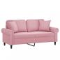 Preview: 2-Sitzer-Sofa mit Zierkissen Rosa 140 cm Samt