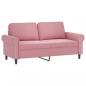 Preview: 2-Sitzer-Sofa mit Zierkissen Rosa 140 cm Samt