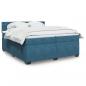 Preview: ARDEBO.de - Boxspringbett mit Matratze Blau 200x200 cm Samt