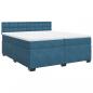 Preview: Boxspringbett mit Matratze Blau 200x200 cm Samt