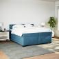 Preview: Boxspringbett mit Matratze Blau 200x200 cm Samt