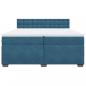 Preview: Boxspringbett mit Matratze Blau 200x200 cm Samt