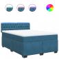 Preview: Boxspringbett mit Matratze Blau 140x190 cm Samt