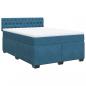 Preview: Boxspringbett mit Matratze Blau 140x190 cm Samt