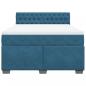 Preview: Boxspringbett mit Matratze Dunkelblau 140x190 cm Samt