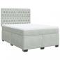 Preview: Boxspringbett mit Matratze Hellgrau 140x190 cm Samt