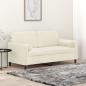 Preview: ARDEBO.de - 2-Sitzer-Sofa mit Zierkissen Creme 140 cm Samt