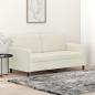 Preview: ARDEBO.de - 2-Sitzer-Sofa Creme 140 cm Samt