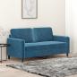 Preview: ARDEBO.de - 2-Sitzer-Sofa Blau 140 cm Samt